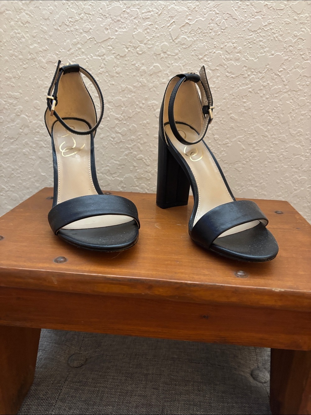 Black Ankle-Strap Block Heel Sandals - Women